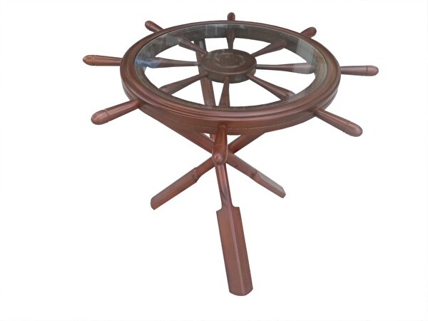 Bengi Ticaret 17618 Dümen Model Kayın Çapraz X Ayak Parlak Ceviz Lake Kutu Sevk El Yapımı Orta Sehpa