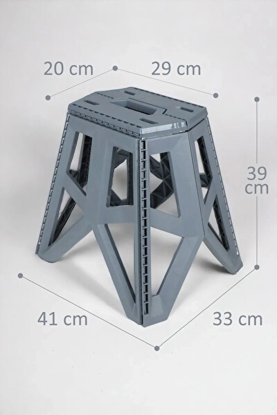 Mithra Life Çok Amaçlı Katlanabilir Büyük Boy Gri Kamp Taburesi MIT1168