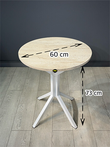 Hey Modüler Mobilya İkra 60 CM Yuvarlak Balkon ve Yemek Masası