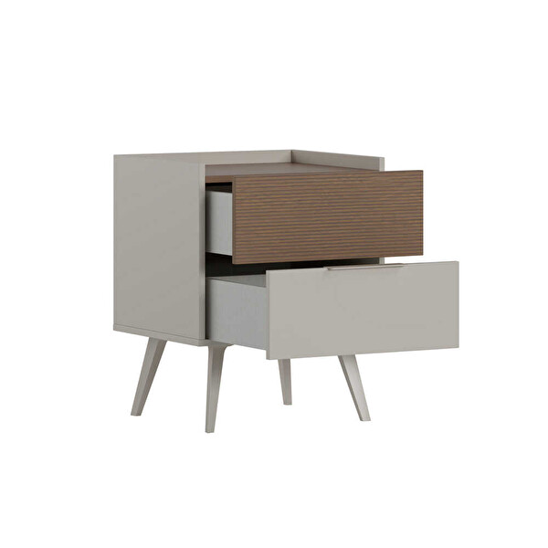 Adore Mobilya Milano 2 Çekmeceli Komodin - Vizon Zebra 50x62x44 CM