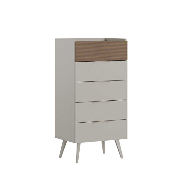Adore Mobilya Milano 5 Çekmeceli Şifonyer - Vizon Zebra 60x121x44 CM