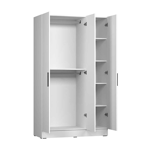 Adore Mobilya Trendline 3 Kapaklı Aynalı Gardırop - Beyaz 120x207x53 CM