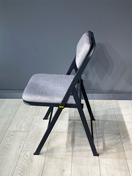 Hey Modüler Katlanır Gri Bukle Kumaş Sandalye