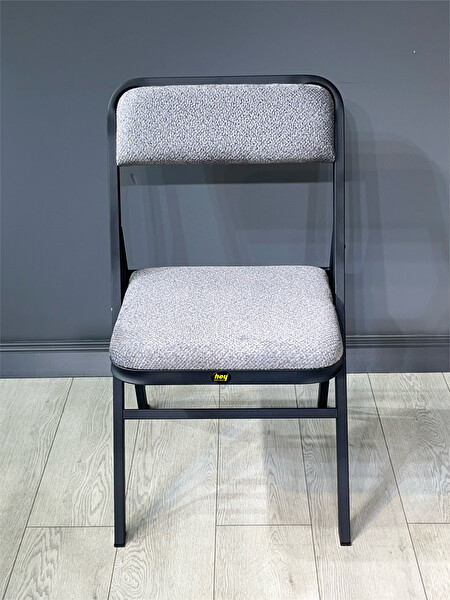 Hey Modüler Katlanır Gri Bukle Kumaş Sandalye