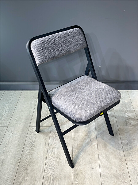 Hey Modüler Katlanır Gri Bukle Kumaş Sandalye