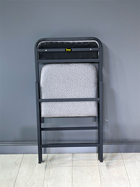 Hey Modüler Katlanır Gri Bukle Kumaş Sandalye
