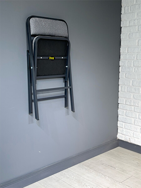 Hey Modüler Katlanır Gri Bukle Kumaş Sandalye