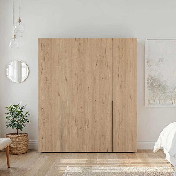 Oryana 4 Kapaklı Gardırop - Florida Meşe 180x210x62 CM