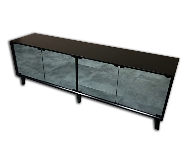 Bengi Ticaret ST 17959 Modern Konik Ayna Parlak Gri Kayın El yapımı TV Sehpası