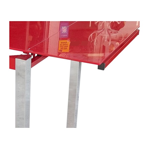 Bengi Ticaret 12360 Cam Lazer Yapıştırma Kırmızı Temper Cam Mutfak Masası