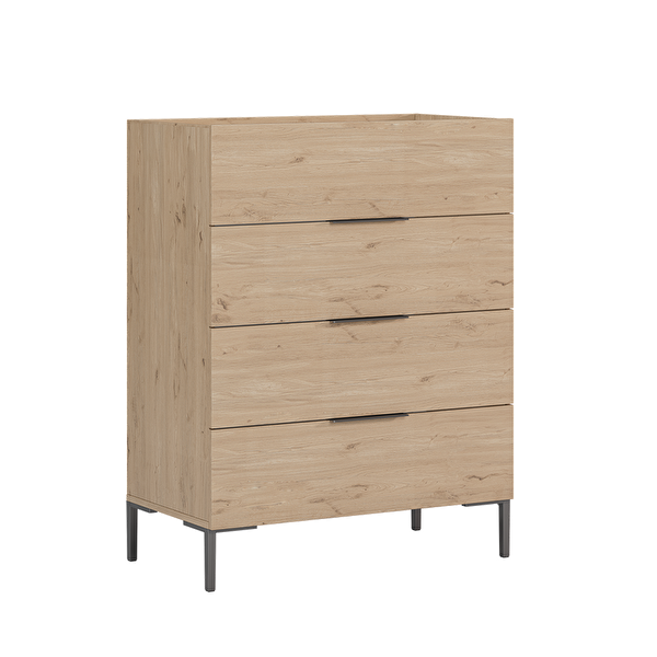 Adore Mobilya Oryana 4 Çekmeceli Şifonyer - Florida Meşe 80x104x44 CM