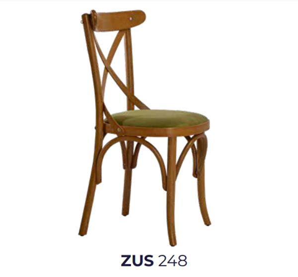 Bengi Ticaret 19897 Çapraz Sırtlık Model Bambu Retro Ayak Açık Ceviz Sandalye