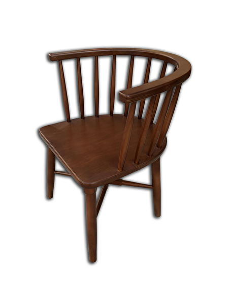 Bengi Ticaret 17964 Klasik Model Kayın Retro Bambu Ayak Parlak Ceviz Sandalye