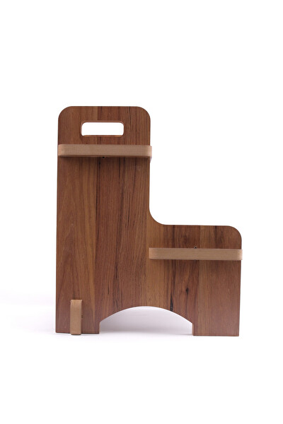 Rozitoys Ahşap Montessori Eğitici Kaymaz Çocuk Basamak - Tabure Banyo - Lavabo Merdiven Yükseltici