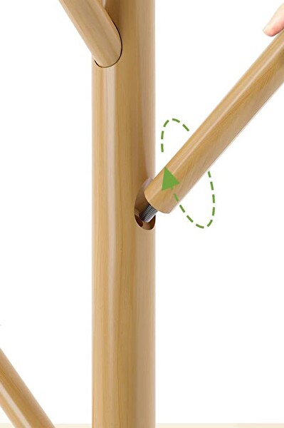 DigitHome Bambu Portmanto Askılık Vestiyer Tablalı 8'li Ayaklı Askılık Ahşap Elbise Askısı DB-0027