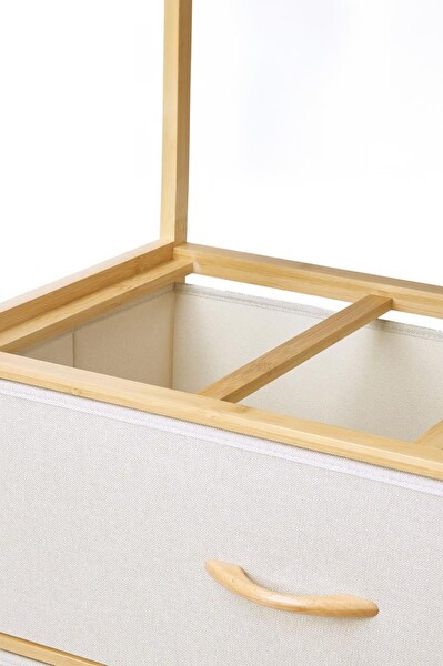 DigitHome Bambu 2 Raflı 3 Çekmeceli Dolap Çok Amaçlı Düzenleyici Organizer Şifonyer DB-0017