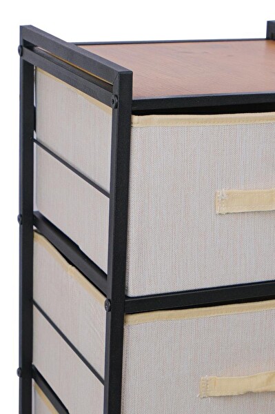 DigitHome Metal 4 Çekmeceli Dolap Organizer Çok Amaçlı Düzenleyici Şifonyer Siyah MRS-021