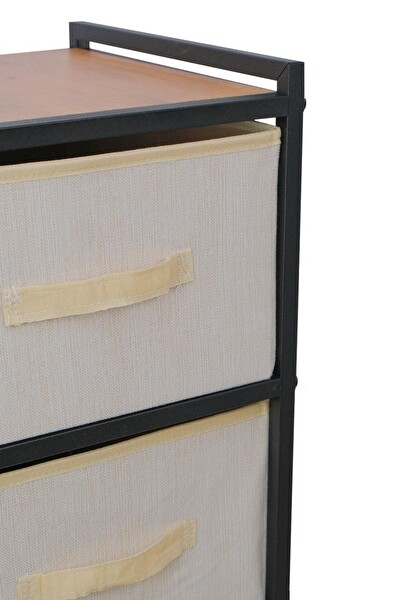 DigitHome Metal 4 Çekmeceli Dolap Organizer Çok Amaçlı Düzenleyici Şifonyer Siyah MRS-021