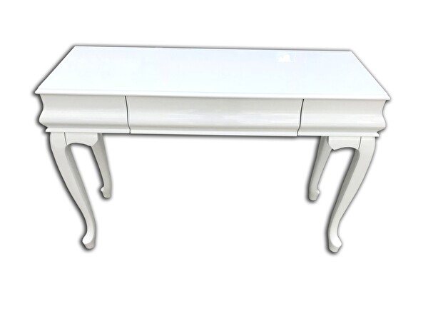 Bengi Ticaret Dresuar 18094 Avangart Model Kayın Aslan Ayak Parlak Lake Beyaz 1 Çekmec El Yapım