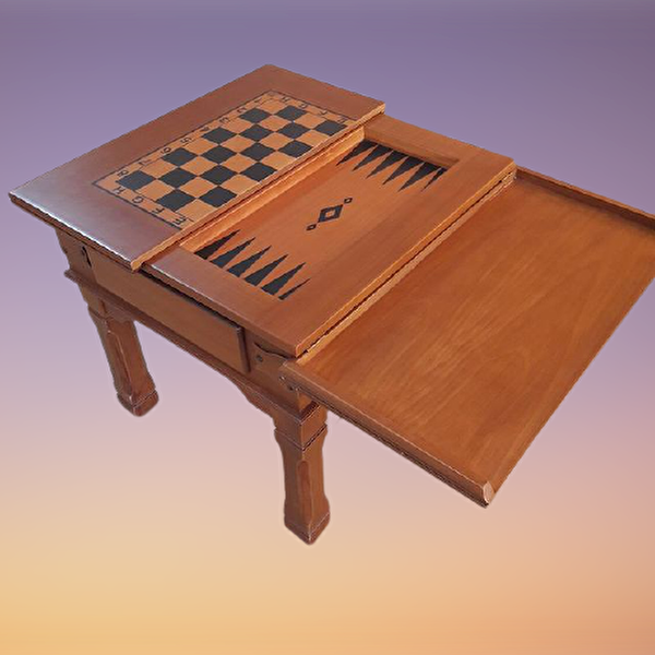 Bengi Ticaret Orta Sehpa 17380 Satranç Tavla Küçük Kayın Lükens Aslan Ayk El Yapm Yakarak Nakış