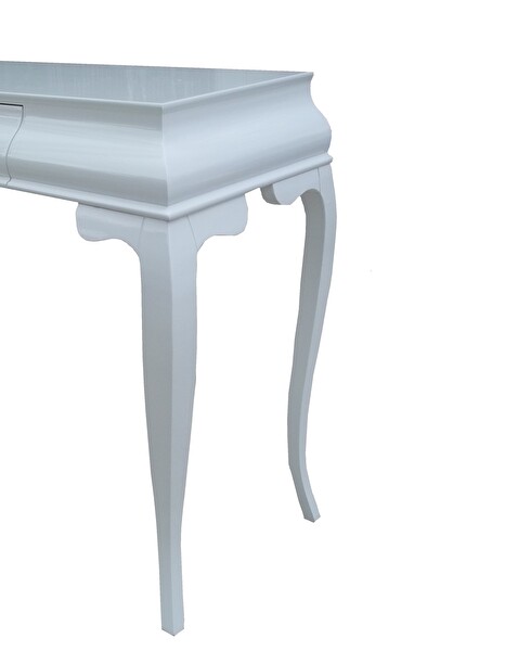 Bengi Ticaret Dresuar 18093 Avangart Kayın Aslan Ayak Parlak Beyaz Boya Dik Bombe Çekm El Yapım