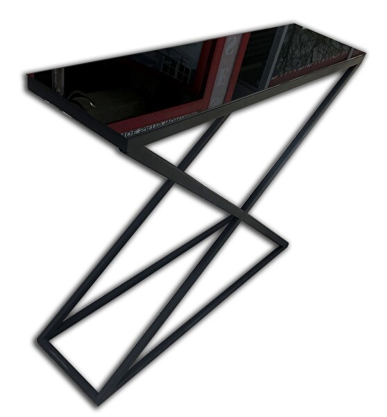 Bengi Ticaret Dresuar 12632 X Temper Cam Metal Nikelaj Ayak Siyah Fırın Statik Boya El Yapım