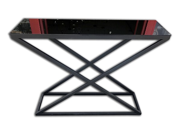 Bengi Ticaret Dresuar 12632 X Temper Cam Metal Nikelaj Ayak Siyah Fırın Statik Boya El Yapım