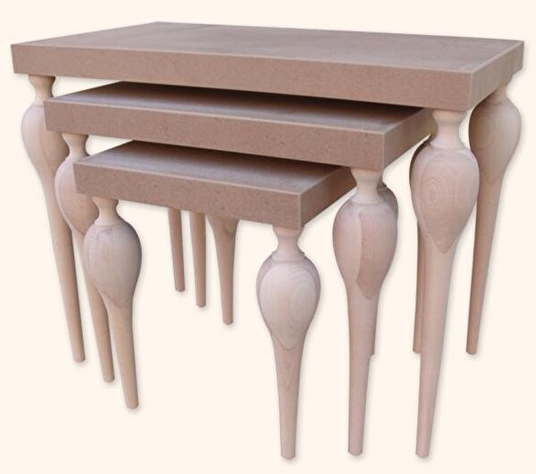 Bengi Ankara Mobilya Zigon18084 Ilgz Tombul Ayak Model Sehpa Kayın Torna Klasik Mdf Tabla Ham El Yapım