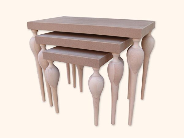 Bengi Ankara Mobilya Zigon18084 Ilgz Tombul Ayak Model Sehpa Kayın Torna Klasik Mdf Tabla Ham El Yapım