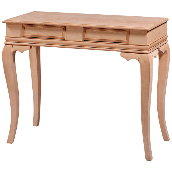 Bengi Ticaret Dresuar 16792 Çift Çekmece Ahşap Kayın Aslan Ayak Kaplam Natüre Ham El Yapım