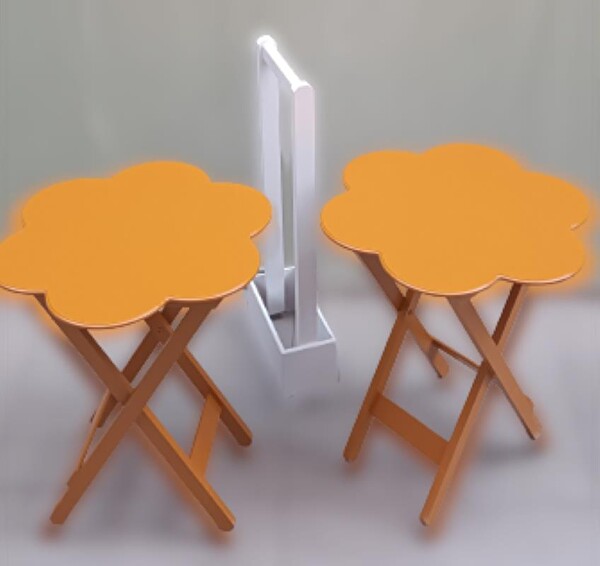 Bengi Ticaret Zigon Çanta 90099 Papatya Model İkili Takım Ahşap Mdf Hardal Hardal Renk El Yapım