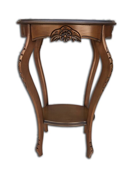 Bengi Ticaret Fiskos Çiçeklik 12568 Oyma Oval Model Kayın Ayak Parlak Ceviz Mdf Tabla El Yapım