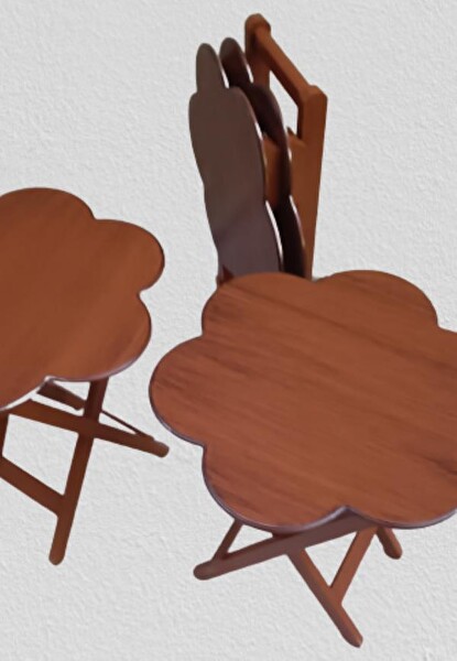Bengi Ticaret Zigon Çanta 90111 Papatya Dörtlü Model Ahşap Mdf Nature Ceviz Renk El Yapım