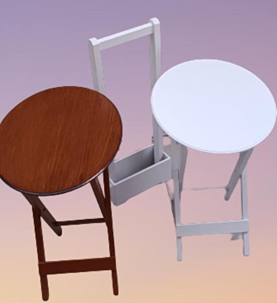 Bengi Ticaret Zigon Çanta 90125 Sehpa Oval Model İkili Takım Mdf Ceviz-Beyaz Renk Uyum El Yapım