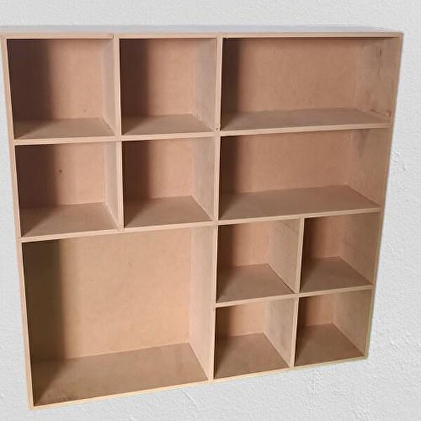 Bengi Ticaret Hobi Adn 90355 Model Kupa Şişe Kavanoz Koyma Rafı Ahşap Mdf Ham El Yapım