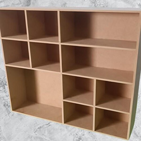 Bengi Ticaret Hobi Adn 90355 Model Kupa Şişe Kavanoz Koyma Rafı Ahşap Mdf Ham El Yapım