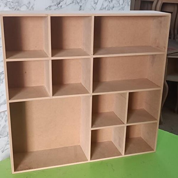 Bengi Ticaret Hobi Adn 90355 Model Kupa Şişe Kavanoz Koyma Rafı Ahşap Mdf Ham El Yapım