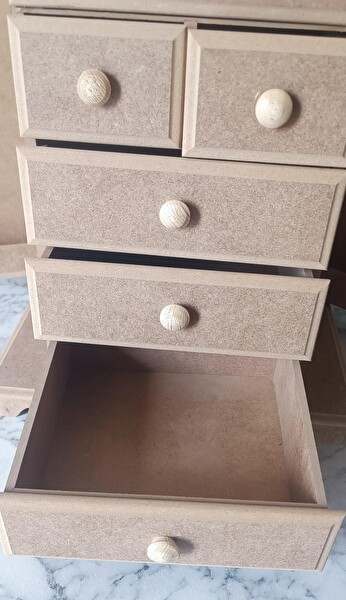 Bengi Ticaret Hobi Adn 90189 Şifonyer Çok Fonksiyon 8 Çekmece Ham Kutuda Sevk Mdf El Yapım