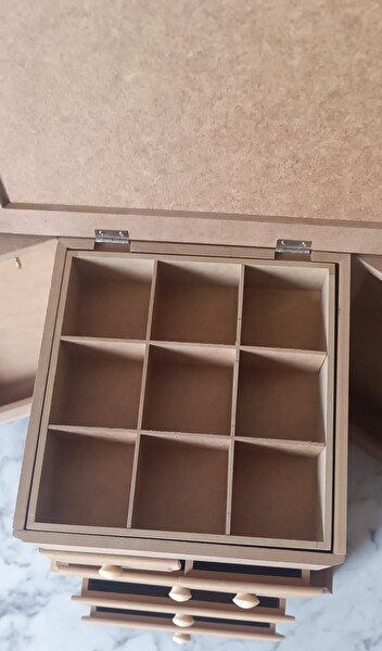 Bengi Ticaret Hobi Adn 90189 Şifonyer Çok Fonksiyon 8 Çekmece Ham Kutuda Sevk Mdf El Yapım