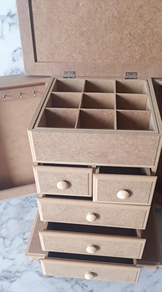 Bengi Ticaret Hobi Adn 90189 Şifonyer Çok Fonksiyon 8 Çekmece Ham Kutuda Sevk Mdf El Yapım