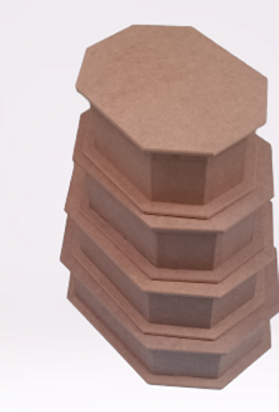 Bengi Ticaret Hobi 12238 Dekoratif Model Makyaj Kutu Set Dörtlü Ham Ahşap Mdf El Yapımı
