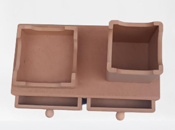 Bengi Ticaret Hobi Adn 90066 Dekoratif Kalemlik Set İkili Model Ham Mdf Ahşap Çekmece El Yapımı