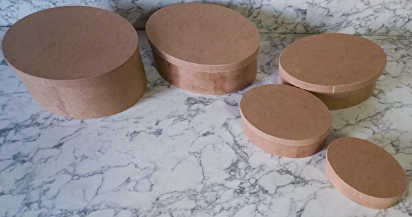 Bengi Ticaret Hobi Adn 90197 5'Li Kutu Set Oval Ahşap Ham Mdf Maşuka Özellik Model El Yapım