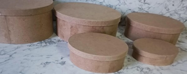 Bengi Ticaret Hobi Adn 90197 5'Li Kutu Set Oval Ahşap Ham Mdf Maşuka Özellik Model El Yapım