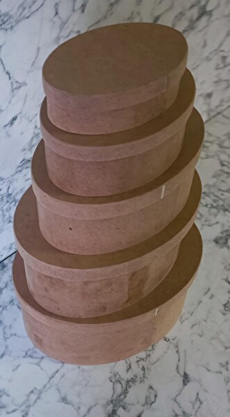 Bengi Ticaret Hobi Adn 90197 5'Li Kutu Set Oval Ahşap Ham Mdf Maşuka Özellik Model El Yapım
