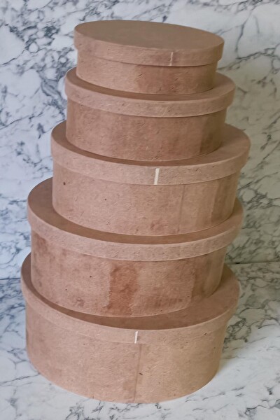 Bengi Ticaret Hobi Adn 90197 5'Li Kutu Set Oval Ahşap Ham Mdf Maşuka Özellik Model El Yapım