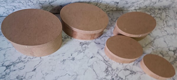 Bengi Ticaret Hobi Adn 90197 5'Li Kutu Set Oval Ahşap Ham Mdf Maşuka Özellik Model El Yapım