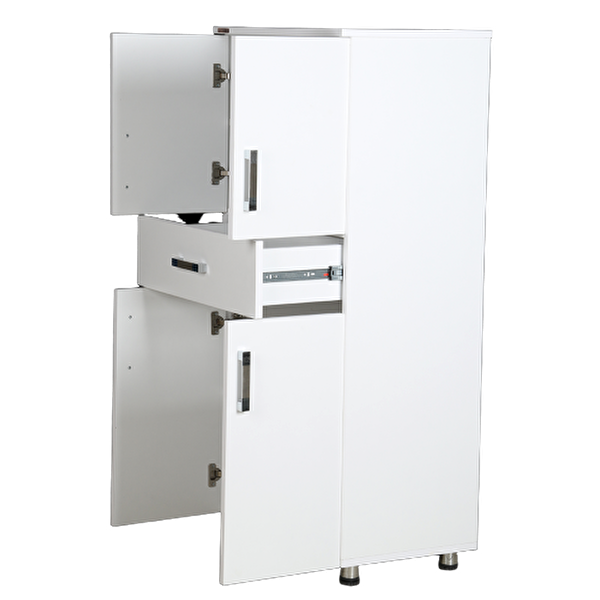 Bengi Ticaret Çok Amaçlı 13628 Dolap Hard Parlak Beyaz Suntalem 4Raf 180 El Yapım