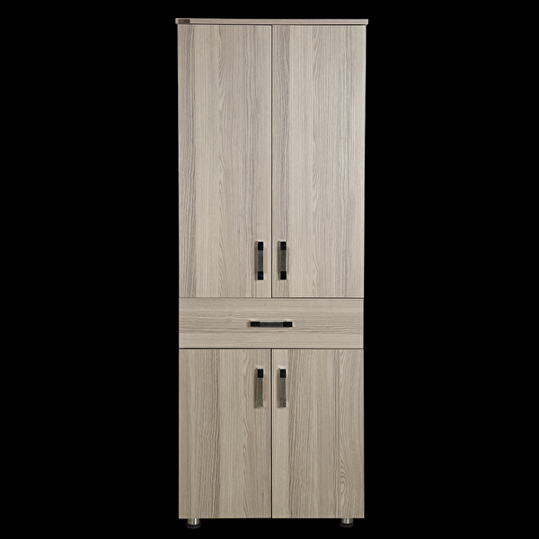 Bengi Ticaret Çok Amaçlı 12687 ST Dolap 180 Cm Hard Parlak Cordoba Suntalem 4Raf 1Çekmece El Yapım