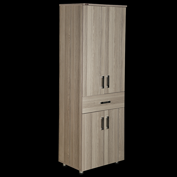 Bengi Ticaret Çok Amaçlı 12687 ST Dolap 180 Cm Hard Parlak Cordoba Suntalem 4Raf 1Çekmece El Yapım